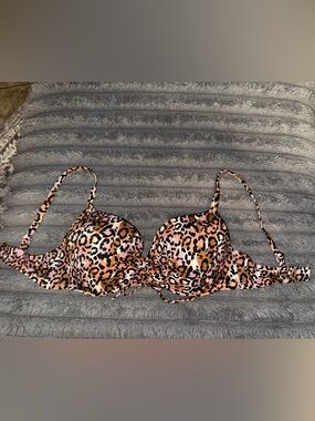 Shade & Shore Pink and Brown Leopard Push-Up Bra